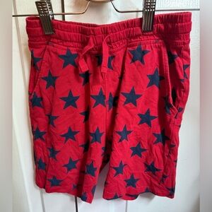 Kid’s Red Shorts with Blue Star Design Sz 7-8Y 4th of July USA Patriotic BBQ